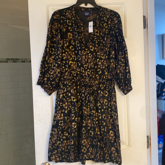 GAP  Gold & Black midi  dress - Picture 4 of 7